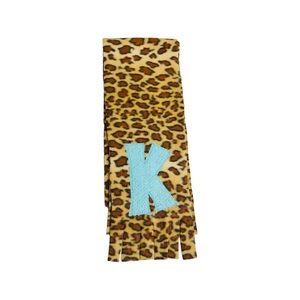 Kids - Cheetah “K” Felt Scarf with Fringe
